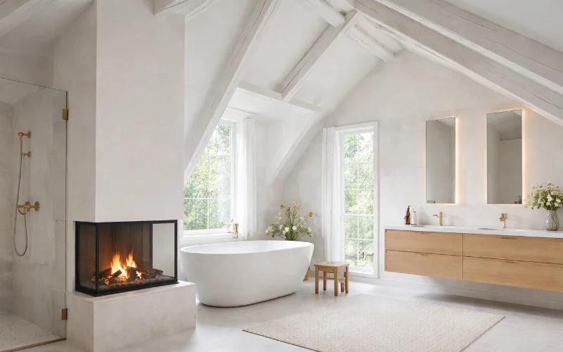 Drömbadrum i villa övervåning