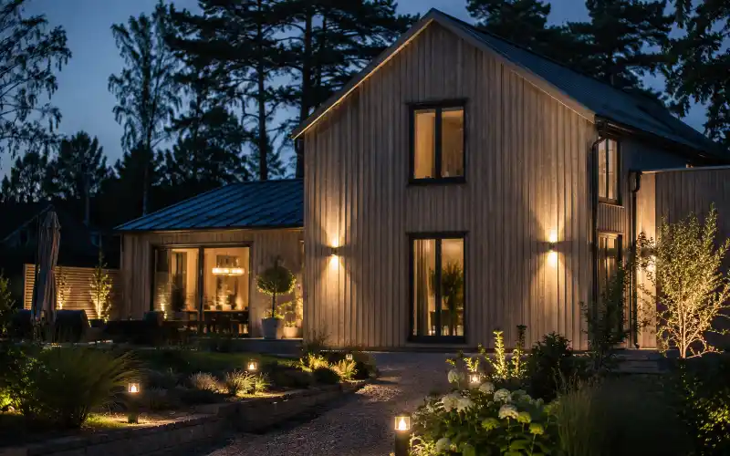 Utebelysning för villa